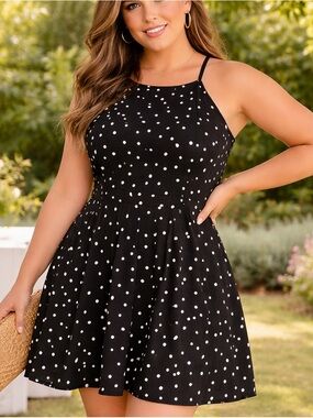 Bar III Black and White Asymmetrical Dress